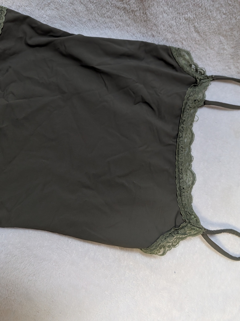 Pinkm Style From Amazon Olive Lace-Trim Camisole Tank Top